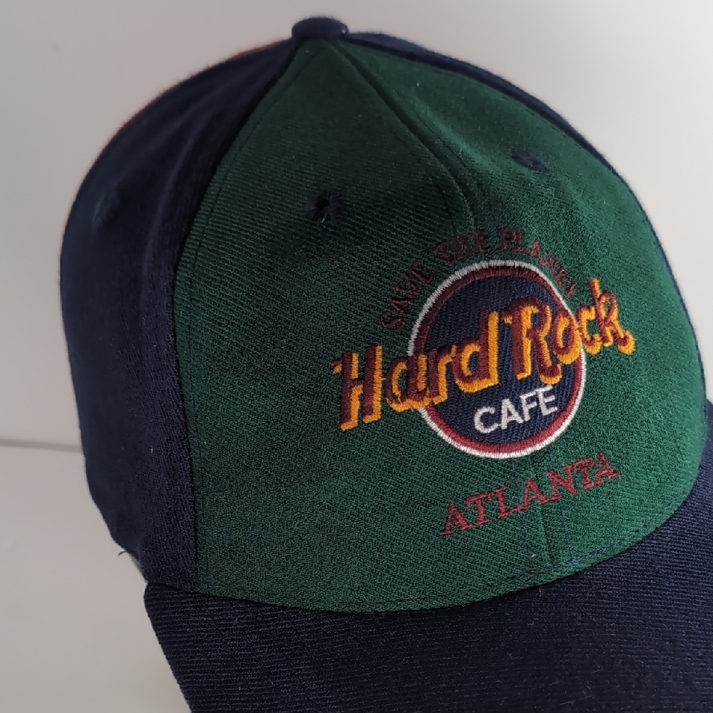 Vintage 90's Hard Rock Cafe "Atlanta" Adj Hat Spellout Embroidery Tricolors!!!!! - Picture 6 of 14